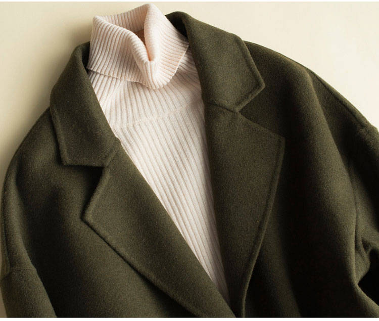 Áo khoác cashmere hai mặt nữ phần ngắn Phiên bản Hàn Quốc lỏng lẻo nhỏ một chiếc áo len nguyên chất 100% dày áo hoodie nữ cute