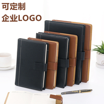 Leather business notebook stationery office meeting record notepad small portable diary work book customization