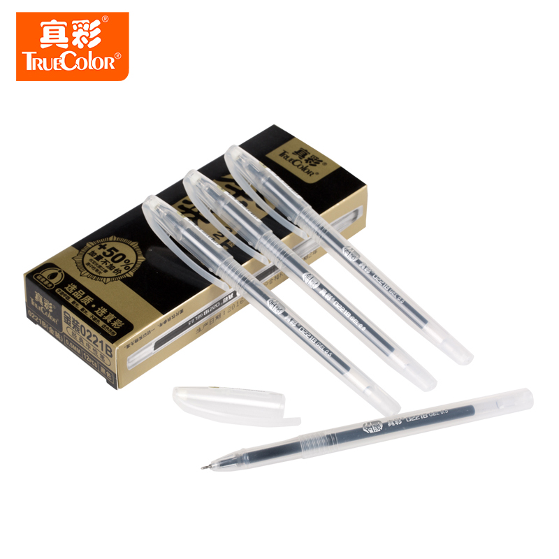 True color Classic Gold loaded with pen 0-5mm minimalist office water-based pen black red blue writing signature pen 0221B