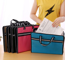 Organ bag multi-layer folder student canvas a4 hand zipper business information briefcase file bag test paper holder