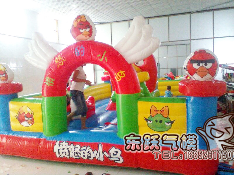 Spot Angry Birds Inflatable Castle Trampoline Trampoline Bed Children Paradise Air Die Inflatable Toy Slide PLAY Equipment-Taobao