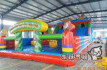 Bear intrigued big slide inflatable castle Trampoline childrens park Air model inflatable toy slide Amusement Equipment