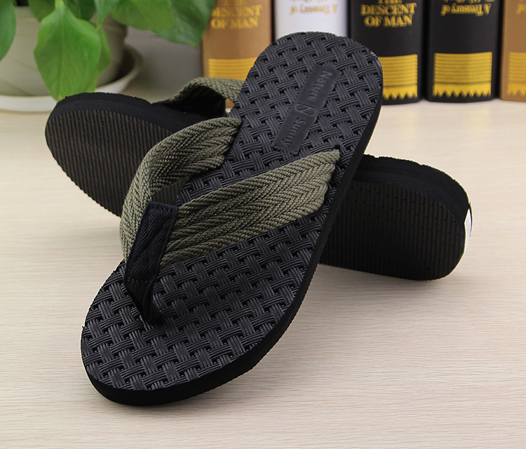 Dép xỏ ngón, giày nam không trơn, pin, ánh sáng, ngoài trời, bãi biển giản dị, dép và dép, thời trang mùa hè, phiên bản Hàn Quốc, xu hướng mặc - Dép dép quai ngang
