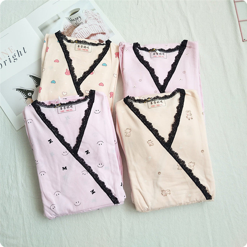 Autumn and winter new cotton pregnant women autumn clothes Nursing clothes Cross-type monthly clothes Anti-overflow milk postpartum nursing top