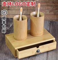 B & B inn hotel Bamboo tooth box Hotel guest room bathroom toiletries storage box custom logo