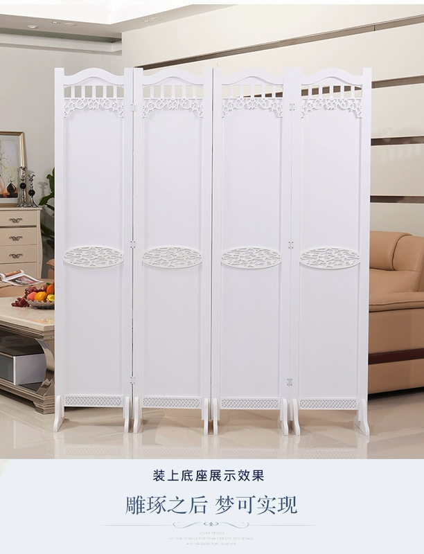 Châu Âu hiện đại tối giản sân vườn PVC hai mặt gấp màn hình hiên trắng phòng khách phòng ngủ phân vùng thời trang - Màn hình / Cửa sổ