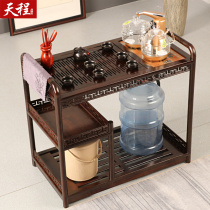 Solid Wood kung fu tea table small tea set set integrated new Chinese mahogany balcony mobile wheeled tea car home