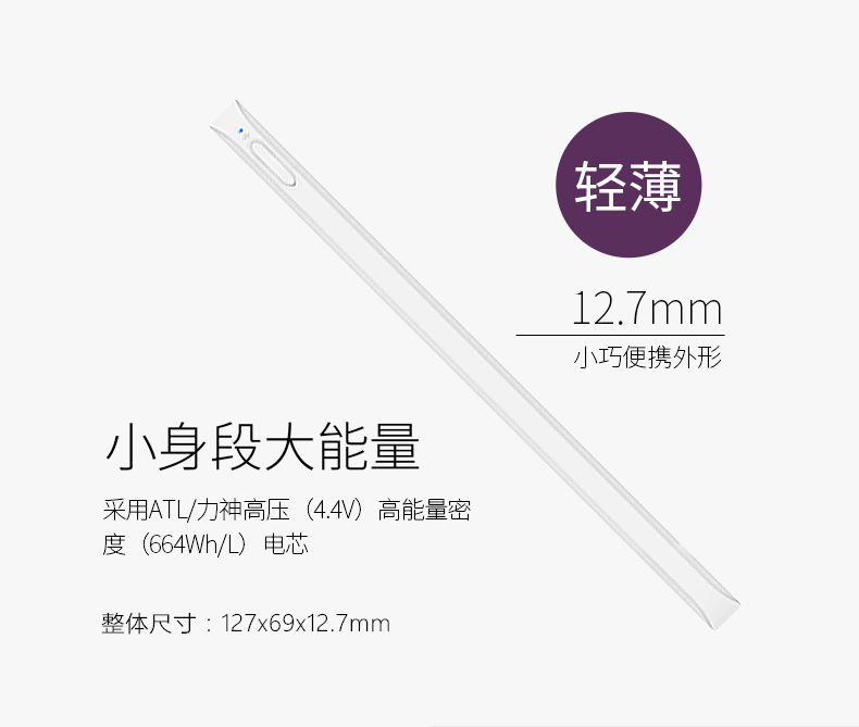 Gạo tím ZMI 10000 mAh năng lượng di động sạc nhanh hai chiều siêu mỏng di động mini dung lượng lớn sạc nhanh sạc pin sạc kho báu vivo Huawei oppo Điện thoại di động Apple phổ thông đích thực