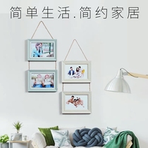 Nordic modern minimalist creative 7-inch combination conjoined children frame family portrait 6-inch wall wedding hemp rope photo wall