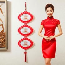 New white Korean-style triptych wall-mounted photo wall Childrens wedding dress Family DIY plastic frame