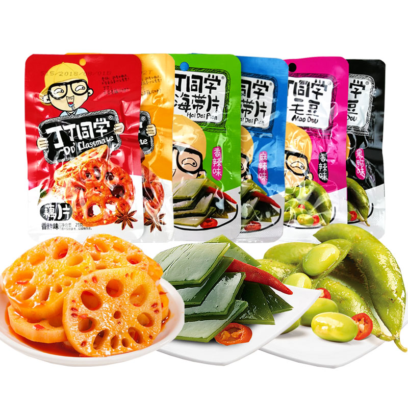 Dintin classmate kelp slice silk-savory spicy-bean root slice sour bean corner cool mixed vegetables Spicy Snacks Snack