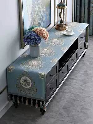 European TV cabinet cover tablecloth fabric rectangular coffee table living room dust cover tablecloth cover tablecloth tablecloth tablecloth shoe cabinet cloth