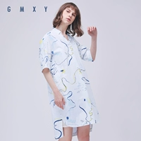 Gỗ cổ cừu GMXY2018 phụ nữ mùa hè mới nhỏ tươi graffiti váy cotton váy phong cách mới đầm xinh