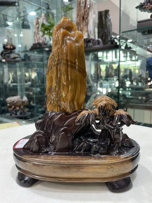 Myanmar Tree-To-Jade Fossil Table Ornament, Tree Fossil, Wood Fossil, Wood-To-Jade Fossil, Entryway Natural Stone, Unique Stone (Rainbow)