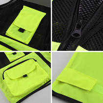 Clothes safety vest construction multi-fluorescent breathable mesh reflective safety riding traffic vest