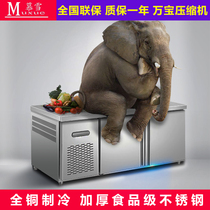 MousSnow Commercial Fridge Straight Refrigerated Freezer Crisper Preservation Cabinet Refreshing Bench Ice Cabinet Flat Cold Frozen Operating Table Refrigerator