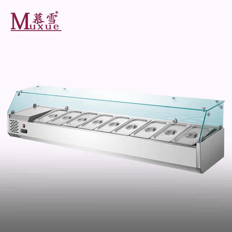 MousSnow desktop salad pizza Pizza Flavours Refrigerated Refreshing Freezer Desk Face Horizontal fridge Western Dining Sushi Freezer