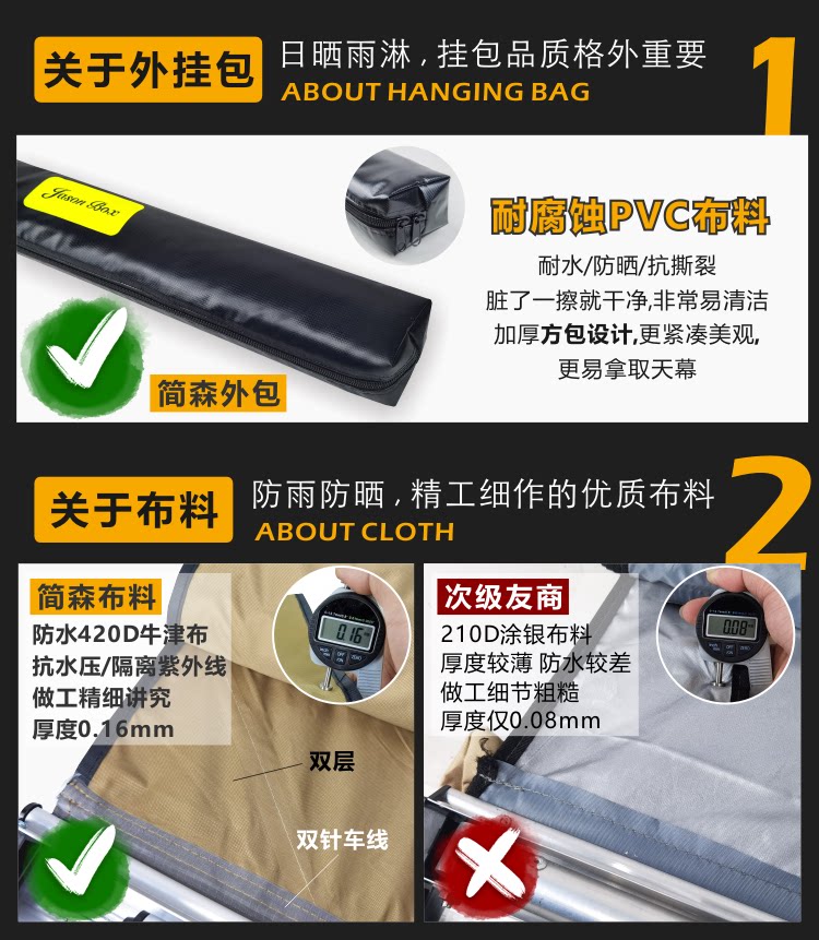 Jiansen outdoor car side tent car side tent awning canopy side tent car sun protection rain off-road car self-driving