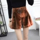 Quần short nữ mùa đông 2018 phiên bản Hàn Quốc mới của quần short nhung hoang dã Quần short cạp cao quần ống rộng ống rộng quần nữ mùa thu đông