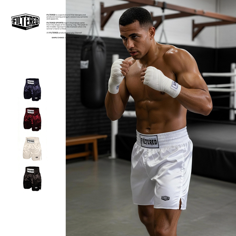 Boxing Shorts Filtered Sanda Tribute to Boxing Champion Tyson Competition Professional Boxing Pants Men's Sports Shorts Three-Quarter Length
