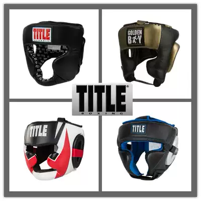 Boxing helmet American TITLE Boxing training leather sanda hit adult full face monkey face protector head protector