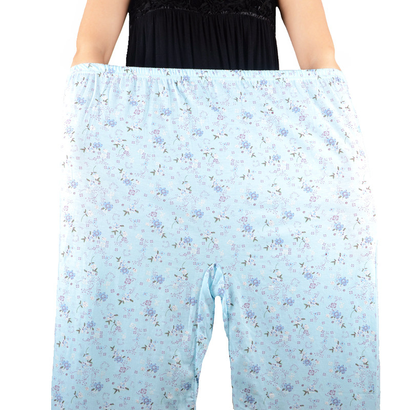 Older people's pajamas laxy and loose fatty plus large code home pants printing middle-aged mom grandmother leisure