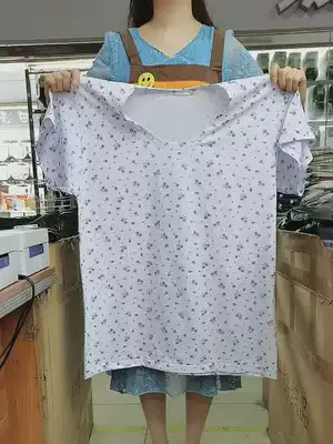 2 pieces of elderly vest women's short sleeve cotton loose grandma old man's sweatshirt half sleeve plus fat plus size summer mother