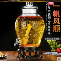 Empty wine bottle with lid empty bottle faucet sorghum wine winter white wine small glass bottle Chinese style wine jar