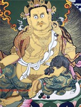 Tibetan hand-painted thangka yellow Wealth God seeking financial transfer to ensure safe porch decoration hanging paintings Zen ornaments private customization