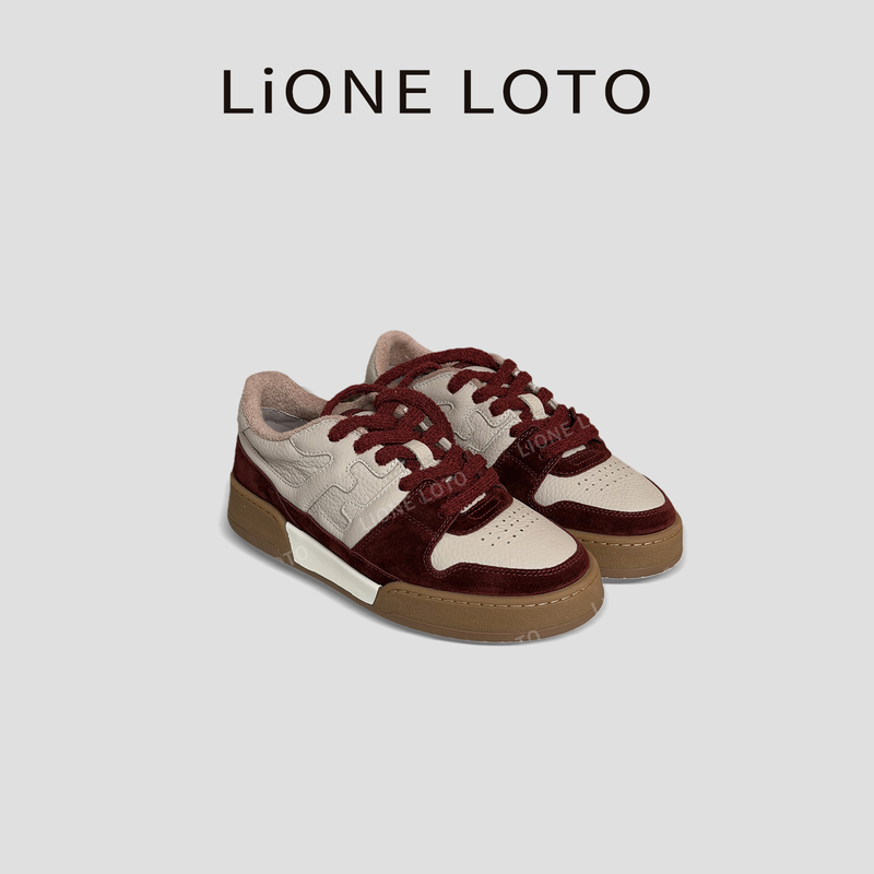 In Stock |   Genuine Leather Panda Sneakers, Autumn and Winter Fashionable Color-Blocking Casual Shoes, Retro Hong Kong Style Sports Shoes.