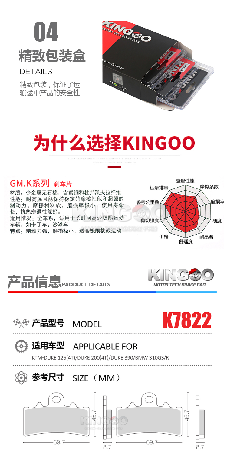 Mới KINGOO BMW BMW 310GS R xe máy nguyên bản trước và sau phanh dầu phụ kiện chuyển đổi dầu - Pad phanh giá bố thắng trước xe airblade
