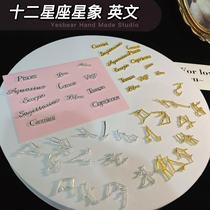 Yesbear Big Bear Hand for twelve Constellation Metal Alloy English Constellation Star Diy drop glue enclosed