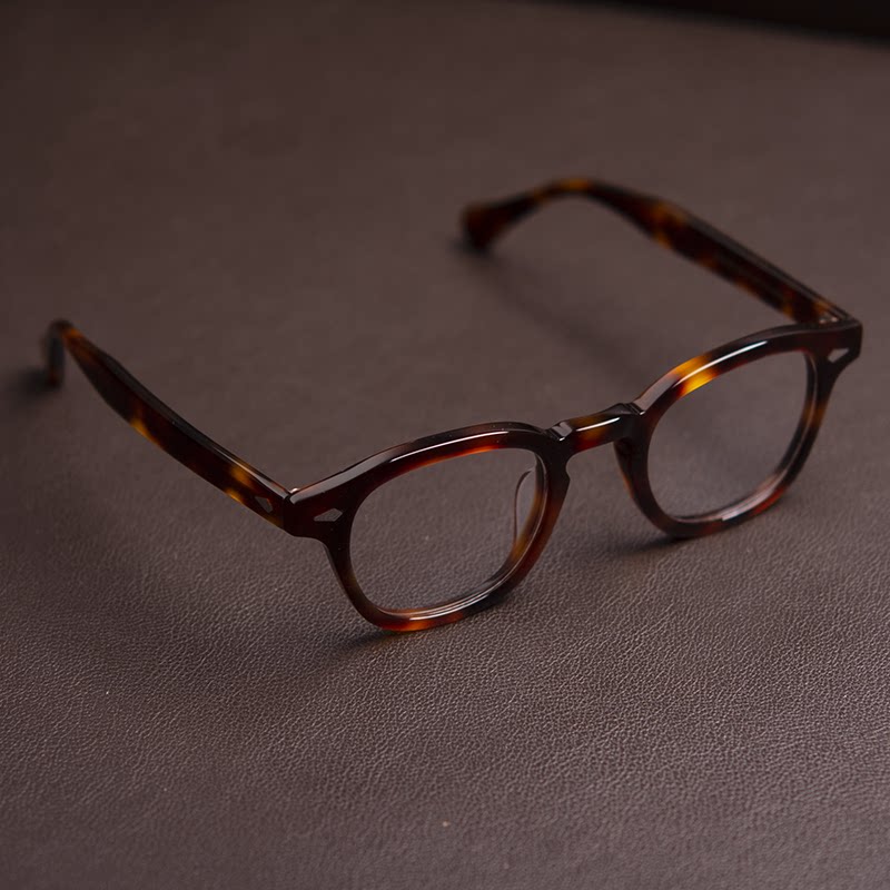 Handmade glasses frame myopia men's plate retro literary trend Depp Shawn Yue with the same glasses frame sneaking Andy Lau