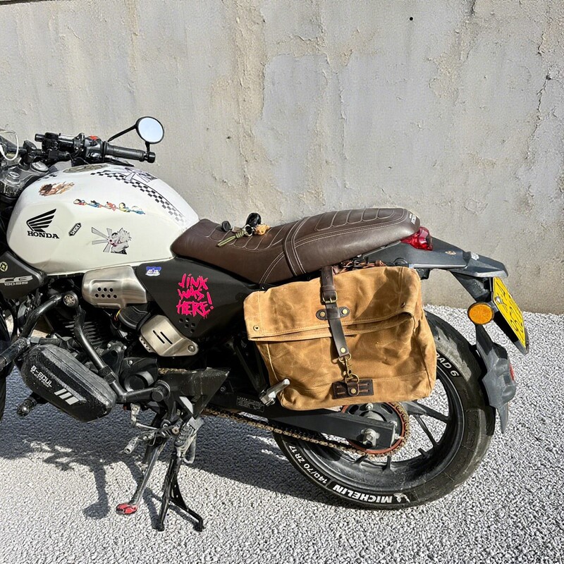European and American Retro Style Motorcycle Bag Men's Trendy Crossbody Bag Waterproof Canvas Camel Bag Motorcycle Side Bag Harley Backpack