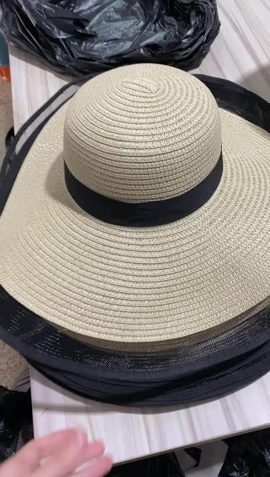 Ladies Fashion Custom Sun Black Cowboy Wide Brim Panama Hat