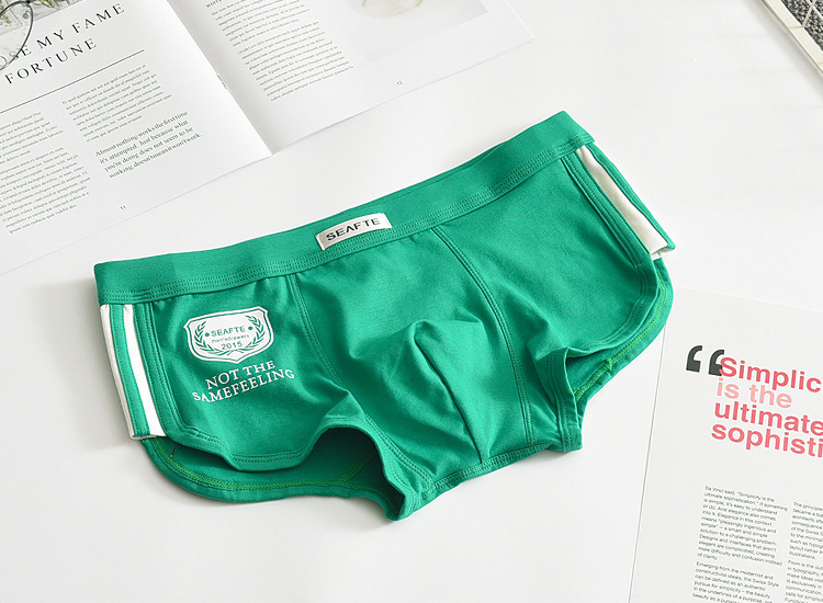 Đơn giản màu rắn nhỏ boxer đồ lót nam thanh niên cotton thấp eo gợi cảm boxer thể thao thoáng khí quần bốn điểm quần lót nam