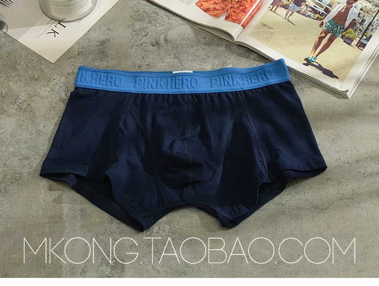 2 bộ quần đùi boxer hoạt hình mới quần lót nam thanh niên cotton tinh khiết quần lót nam hợp thời trang quần đùi boxer cá tính dưa hấu - Vòng eo thấp