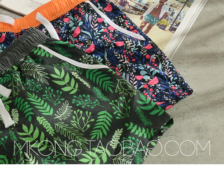 Mùa hè mới năm điểm quần đi biển quần nhanh nam thể dục thể thao quần short hoa thủy triều kỳ nghỉ bên bờ biển quần bơi 	quần đi biển giá rẻ	