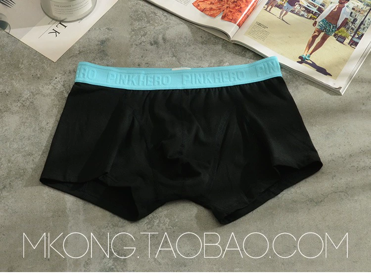 2 tải mới phim hoạt hình boxer eo thấp cotton thanh niên nam đồ lót thủy triều thanh niên dưa hấu cá tính quần lót dây nam