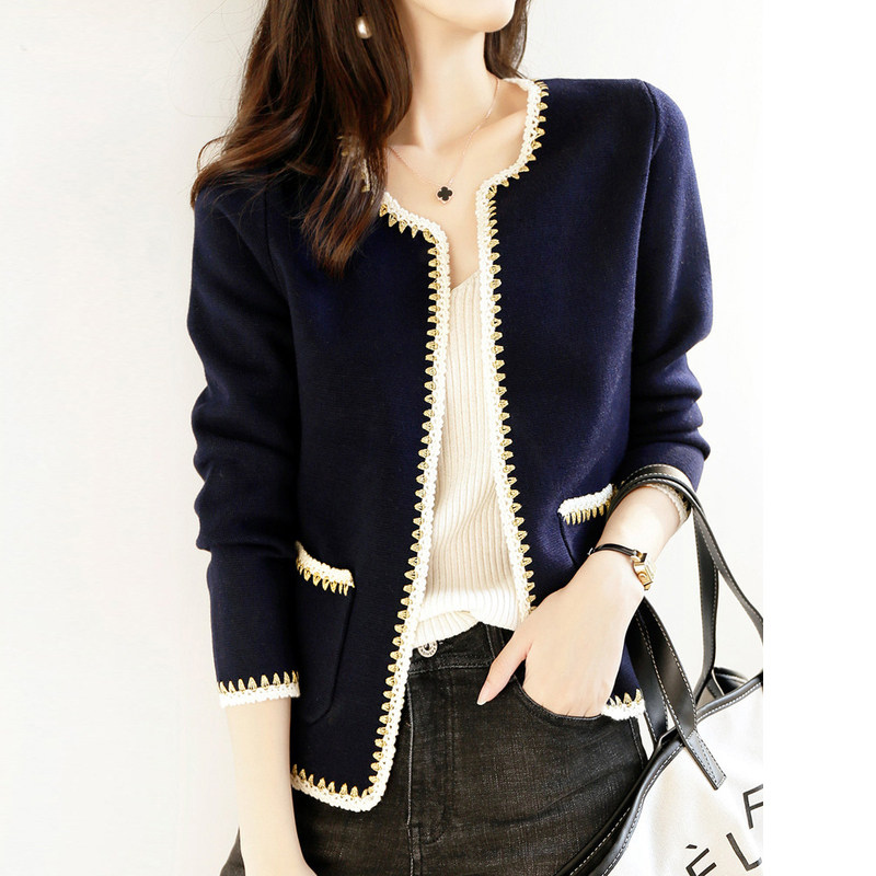 Spring 2022 new high-end small fragrant wind wool jacket chic top women's French knitted cardigan jacket