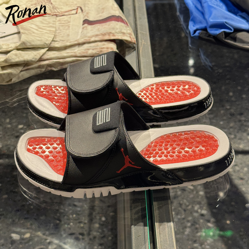 Jordan Nike Jordan 25 New Autumn Model Men's Embroidered Flying Man Velcro Cushioning Slippers Fn2452-006