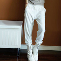 Too much love free and easy and handsome white pure cashmere pants Spring and Autumn Korean version of micro-pants