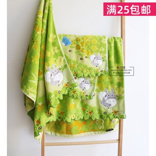 出口外贸日单森林小道刺绣龙小猫柔软吸水洗脸面巾毛巾纯棉浴巾