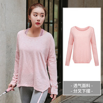 Fat size quick-drying clothes 200 Jin sports T-shirt womens spring yoga clothing blouse running loose fitness top long sleeve