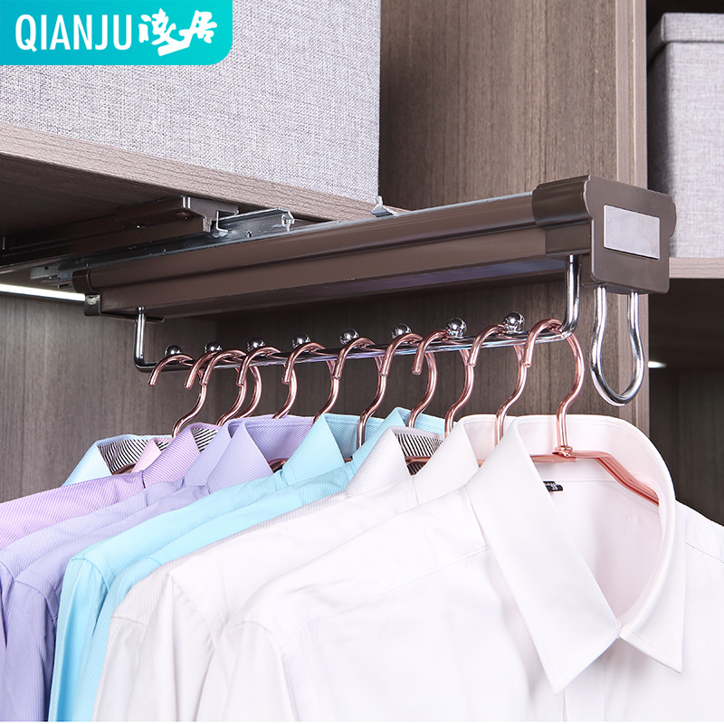 Shallow Living Wardrobe Space Aluminum Top Mounted Hangers