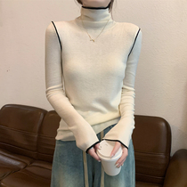 Maternity turtleneck sweater autumn and winter new elastic slim inner stacked collar sweater high-end bottoming top