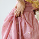 cicidream spring new high count fine linen salted cherry blossom color small daisy embroidered waist dress long skirt