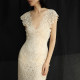 cicidream designer ຢ່າງເຕັມສ່ວນ hand-stitched light classical hydrangea lace wedding dress light dress dress