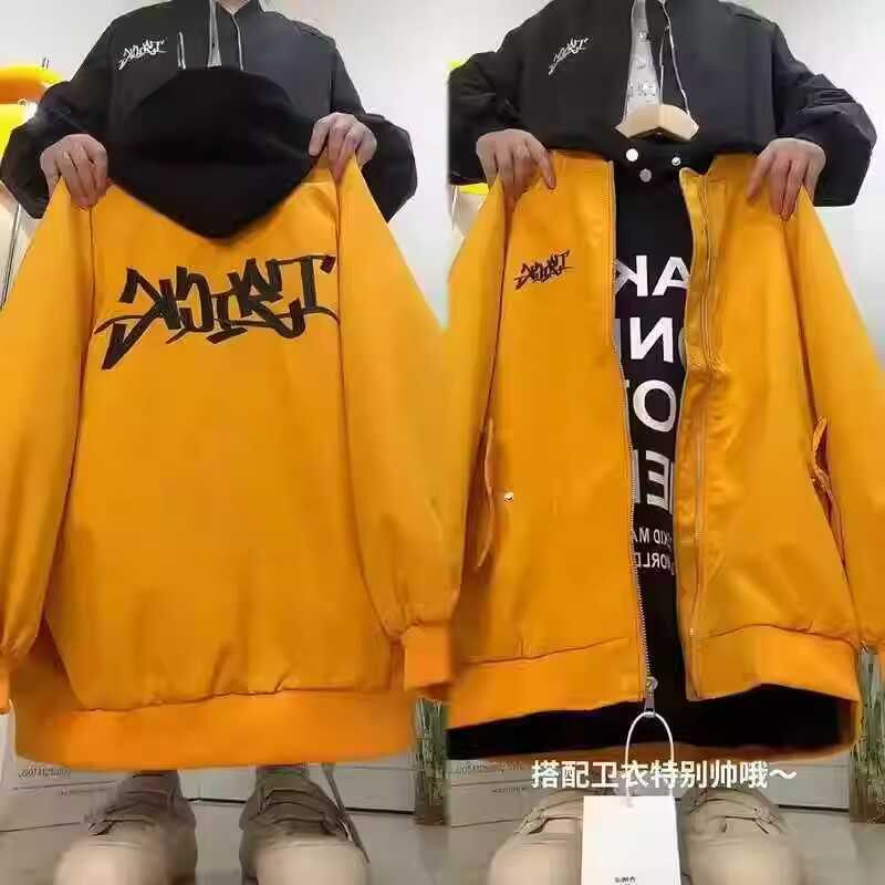 American Retro High Street Embroidered Bomber Jacket Baseball Uniform for Women Spring and Autumn New Loose and Versatile Couple Jacket