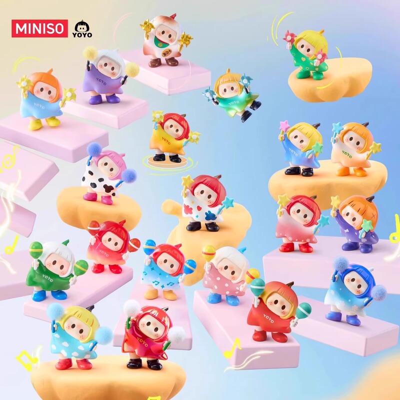 Miniso Yoyo Sauce Right-Handed Cute Tilted Head Series Blind Box Figurine Gift